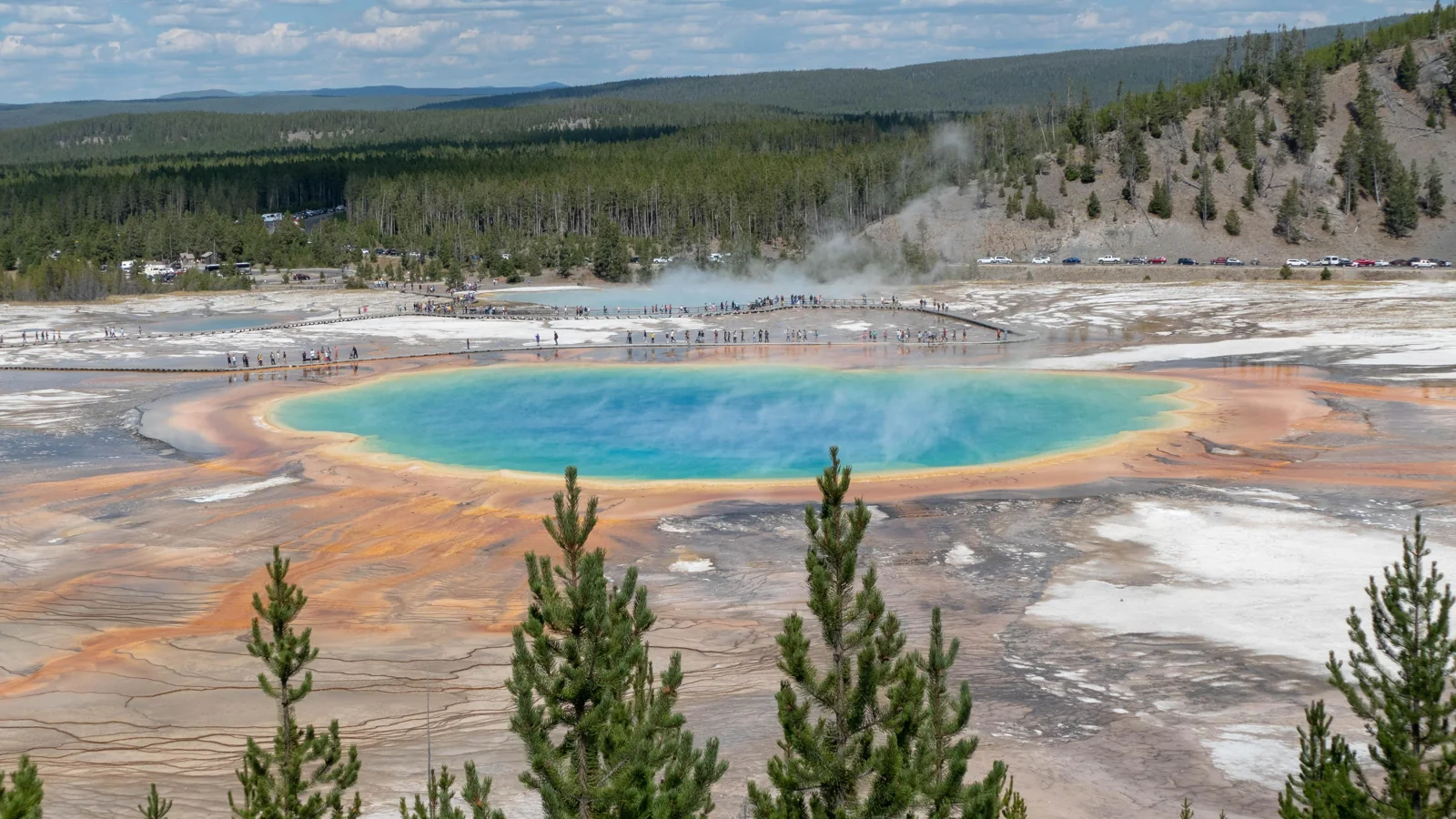 Grand Prismatic Spring seen from the overlook